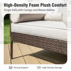 Captiva Designs Outdoor Oversized Brown Lounge Wicker Rattan Egg Chair With Cushion For Patio, Porch, Garden, Balcony, Indoo -Furniture GUEST 006b8c21 f5b8 4d07 88de 41862084b47a