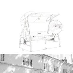 Outdoor 3 Person Swing With Cushions & Side Table - Captiva Designs -Furniture GUEST 009450ac 1e16 43d8 bc3c 750946d9b191