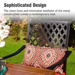 Captiva Designs 5pc Rectangle Steel Bar Table With C-shaped Cross Bracket & High Bar Stools -Furniture GUEST 00f19414 4bce 423e 9cdb 77ae8d7e5076