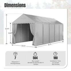 Captiva Designs 13’x26’ & 13’x32’ Heavy-Duty Canopy Tents – Waterproof, UV Resistant With Vents & Sidewalls For Events, Markets, Weddings, And Parties -Furniture GUEST 011a5d43 3f29 4105 9973 781808dad17d