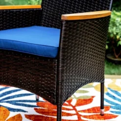 Captiva Designs 2pk Outdoor Rattan Arm Chairs With Cushions -Furniture GUEST 01cb8e40 3c19 4a1a 9282 77037f31601d