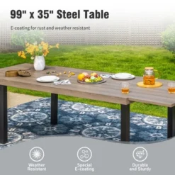 Captiva Designs 9pc Patio Adjustable Steel Rectangle Dining Table & Textilene Reclining Foldable Chairs 22 Captiva Designs 9pc Patio Adjustable Steel Rectangle Dining Table & Textilene Reclining Foldable Chairs -Furniture GUEST 01e74dd5 759f 4f67 b5b9 f2961168ff3b