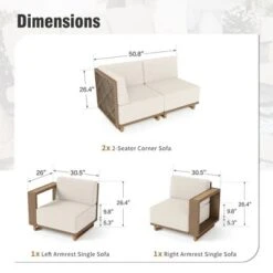 Captiva Designs Outdoor Patio Modular Furniture Sectional Wicker Sofa Set With 9.8 Inch Thick Cushions -Furniture GUEST 026981c0 3b4a 4025 b97f 0c44e99a1c2e