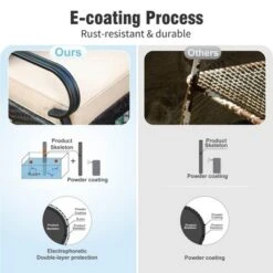 Captiva Designs 6pc Extra Large Metal And Rattan Outdoor Patio Fire Pit Set With Armchairs And Ottomans -Furniture GUEST 03dfdb55 da46 4875 b3a2 89a716c82d41 5