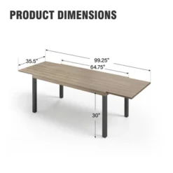Captiva Designs 1pc Outdoor Patio Expandable Rectangular Steel Dining Table With Two Tabletop Leaves -Furniture GUEST 054dc55d b21b 4272 bf3d 7ee958cbe4f2