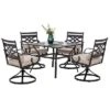 5pc Outdoor Dining Set With Swivel Chairs With Seat & Back Cushions & Square Metal Table With Umbrella Hole - Captiva Designs -Furniture GUEST 05c0e2b2 1193 4dbc 8ef7 0dfe03ee272e