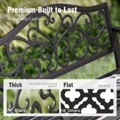 Captiva Designs Two Seat Cast Steel Garden Bench -Furniture GUEST 063ac40f 55a3 4d0d a755 79b90154c0b6