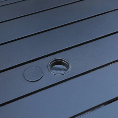 Captiva Designs 9pc Outdoor Dining Set With Rectangle Table And Beige Aluminium Textilene Chairs 10 Captiva Designs 9pc Outdoor Dining Set With Rectangle Table And Beige Aluminium Textilene Chairs - Image 8