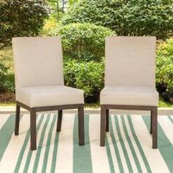 2pk Outdoor Dining Chairs With Metal Frame - Captiva Designs: Rust-Resistant, E-Coated, Polyester Cushions -Furniture GUEST 06c68a8c 2f26 453d b4d7 80627c7f913b