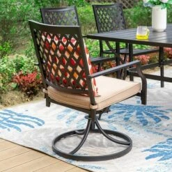 7pc Patio Set With 37" Table & Diamond Back Swivel Arm Chairs - Captiva Designs -Furniture GUEST 06faab88 6695 41bd a490 7dbf24e6dc38 1