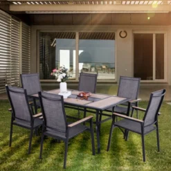 7pc Patio Set With Table & Sling Chairs - Captiva Designs 17 7pc Patio Set With Table & Sling Chairs - Captiva Designs -Furniture GUEST 0739343c b7e6 495c b740 b6efe1d51bf7