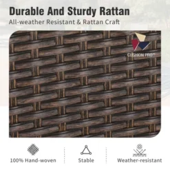 Captiva Designs 9pc Patio Rectangle Expandable Metal Dining Table & Rattan Chairs With Removable Cushions -Furniture GUEST 073b1d54 d228 4208 ae45 a7e2fb10b7b1 1