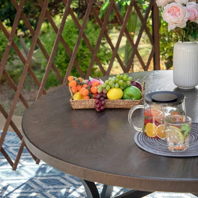 5pc Patio Dining Set With Table & Wicker Rattan Chairs With Cushions - Captiva Designs 4 5pc Patio Dining Set With Table & Wicker Rattan Chairs With Cushions - Captiva Designs - Image 2