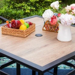 5pc Patio Dining Set With 36" Square Acacia Table And Stackable Chairs - Captiva Designs -Furniture GUEST 07e5037d 0928 4c12 b6f2 31761fbc243a