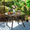 5pc Patio Dining Set With 360 Swivel Chairs With Cushions And Round Steel & Faux Wood Tabletop - Captiva Designs 2 5pc Patio Dining Set With 360 Swivel Chairs With Cushions And Round Steel & Faux Wood Tabletop - Captiva Designs -Furniture GUEST 08224dad 9a61 4d4d be36 6f8b865daf28 3