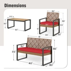 Captiva Designs Outdoor Patio 4 Pieces Wicker Porch Furniture Small Rattan Couch Set With Wood Table For Backyard 30 Captiva Designs Outdoor Patio 4 Pieces Wicker Porch Furniture Small Rattan Couch Set With Wood Table For Backyard -Furniture GUEST 08dc4c5c 3504 4998 b62c a123aa3cedd0