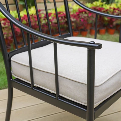 2pk Outdoor Steel Arm Chairs With Cushions - Captiva Designs 4 2pk Outdoor Steel Arm Chairs With Cushions - Captiva Designs - Image 2