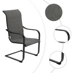 5pc Patio Set With Steel Table With 2" Umbrella Hole & Padded Sling C-Spring Arm Chairs - Captiva Designs -Furniture GUEST 09dd734a c1a8 4b03 9487 0c9543a257b8