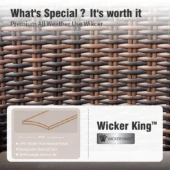 Captiva Designs 4pc Oversized Patio Outdoor Wicker Furniture Conversation Sofa Set With Coffee Table For Garden Yard Porch 16 Captiva Designs 4pc Oversized Patio Outdoor Wicker Furniture Conversation Sofa Set With Coffee Table For Garden Yard Porch -Furniture GUEST 0a79521d d5d5 41cd bcf3 20670403a26a