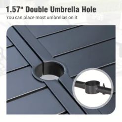 Captiva Designs 7pc Patio Dining Rectangular Steel Table & Pre-assembled Textilene Reclining Foldable Chairs -Furniture GUEST 0a7973a3 504b 4b6d b8f1 d71c60ed6eaa 1