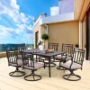 7pc Patio Dining Set With Rectangle Table With 2.6" Umbrella Hole & 360 Swivel Cushioned Arm Chairs - Captiva Designs -Furniture GUEST 0bb82a41 7ad8 4d4d b0ba 20c5a16f3224