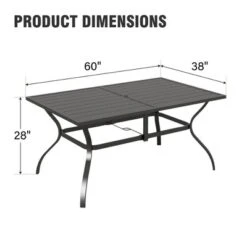 Captiva Designs 7pc Patio Slat-top Adjustable Rectangular Table & Gray Textilene Aluminum Chairs 30 Captiva Designs 7pc Patio Slat-top Adjustable Rectangular Table & Gray Textilene Aluminum Chairs -Furniture GUEST 0c3ab6c7 e682 4119 a166 f46bd4c7c38d