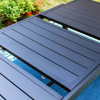 9pc Outdoor Dining Set With Extendable Table & Textilene Chairs - Captiva Designs 5 9pc Outdoor Dining Set With Extendable Table & Textilene Chairs - Captiva Designs - Image 3