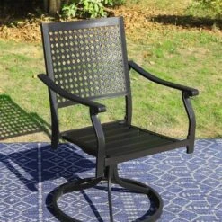 7pc Outdoor Dining Set With Swivel Chairs & Metal Table With Umbrella Hole - Captiva Designs 19 7pc Outdoor Dining Set With Swivel Chairs & Metal Table With Umbrella Hole - Captiva Designs -Furniture GUEST 0d518c31 4efb 46d1 af69 2700816fbdcd