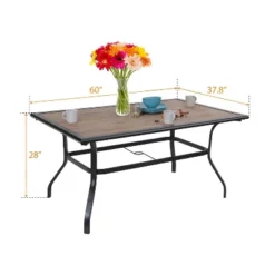 7pc Patio Dining Set With Rectangular Table With Umbrella Hole & Chairs - Captiva Designs 9 7pc Patio Dining Set With Rectangular Table With Umbrella Hole & Chairs - Captiva Designs -Furniture GUEST 0ed23ced 47a6 47c5 9edf 25d72d70e8a7