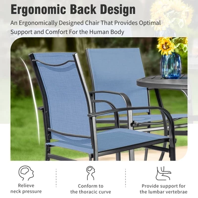 Captiva Designs 7pc Patio Set With Expandable Black Rectangle Steel Dining Table & Sling Fixed Dining Chairs 8 Captiva Designs 7pc Patio Set With Expandable Black Rectangle Steel Dining Table & Sling Fixed Dining Chairs - Image 6