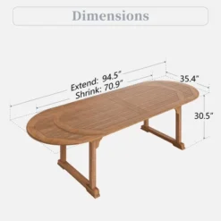 Captiva Designs 1pc Outdoor Patio Acacia Wood Dining Table With 1.96" Umbrella Hole -Furniture GUEST 0f8c253c 616c 4179 b193 93a5513ba092