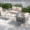 Captiva Designs Outdoor Patio Rope Rattan Furniture Conversation Sets With Coffee Table -Furniture GUEST 108586f9 f208 4429 a6a6 13f029f0a2bf