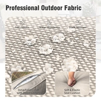 Captiva Designs 8pc Patio Rectangle Steel Dining Table & Rattan Chairs & Market Umbrella 12 Captiva Designs 8pc Patio Rectangle Steel Dining Table & Rattan Chairs & Market Umbrella - Image 10