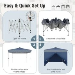 Captiva Designs 10’x10’ Pop-Up Canopy Tent With Sidewalls – Easy Setup, Waterproof, And Ventilated For Outdoor Events And Parties -Furniture GUEST 10ba58fd 0217 43e2 bbe6 7b93777fdf68
