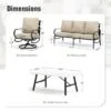 Captiva Designs 4 PCS Metal Patio Furniture Conversation Set With Swivel Armchairs For Garden Porch Backyard -Furniture GUEST 110d2903 9845 45be ae95 c53152e5145e