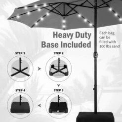 Captiva Designs 15' X 9' Rectangular Outdoor Patio Market Umbrella With Extra Large Base And Sand Bags -Furniture GUEST 11204acb 00f9 4a97 9e87 18e9269a83ef