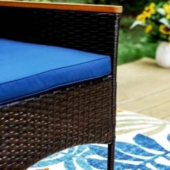 Captiva Designs 2pk Outdoor Rattan Arm Chairs With Cushions -Furniture GUEST 112b14ce d263 4f1b 8095 22d779015d14