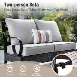 Captiva Designs 12pc Outdoor Half-Moon Sectional Patio Conversation Sets With 2 Round Table For Garden, Poolside, Balcony, Backyard 17 Captiva Designs 12pc Outdoor Half-Moon Sectional Patio Conversation Sets With 2 Round Table For Garden, Poolside, Balcony, Backyard -Furniture GUEST 11745ee8 8bc2 452c 955f 20188cb92a5c