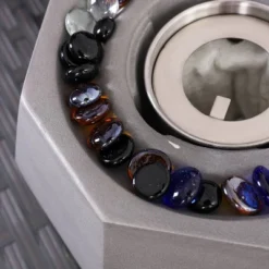 Outdoor Small Table Top Fire Pit - Light Gray - Captiva Designs -Furniture GUEST 11777194 4d29 402f 9fd6 59369650eddb