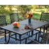 7pc Patio Dining Set With Rectangle Table With 2.6" Umbrella Hole & Steel Arm Chairs - Black - Captiva Designs -Furniture GUEST 11c0dd1d 784d 4672 acae 1b801a6301a4