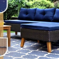 3pc Outdoor Acacia Wood Conversation Set With Sectional Sofa & Cushions - Captiva Designs 15 3pc Outdoor Acacia Wood Conversation Set With Sectional Sofa & Cushions - Captiva Designs -Furniture GUEST 1243d4ee a579 4607 bf18 b17a8202bedc