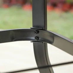 5pc Patio Dining Set With Rattan Arm Chairs & Square Faux Wood & Steel Tabletop - Captiva Designs -Furniture GUEST 134f5307 c8c1 457d abe6 55d0f6b8c0ec 6