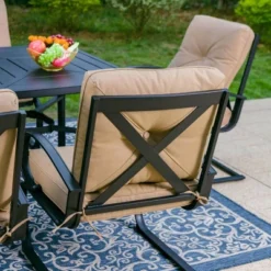 Captiva Designs 7pc Outdoor Dining Set With C-Spring Motion Chairs & Metal Table With Umbrella Hole 25 Captiva Designs 7pc Outdoor Dining Set With C-Spring Motion Chairs & Metal Table With Umbrella Hole -Furniture GUEST 135127d1 fb48 4c97 b113 3695c90d842b
