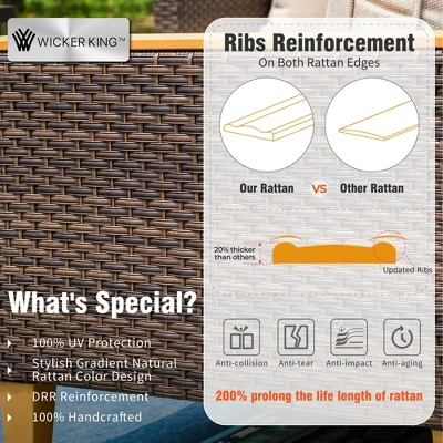 Captiva Designs 12pc Outdoor Wicker Rattan Patio Half-Moon Curved Sectional Sofa Set With Cushioned Ottoman 5 Captiva Designs 12pc Outdoor Wicker Rattan Patio Half-Moon Curved Sectional Sofa Set With Cushioned Ottoman - Image 3