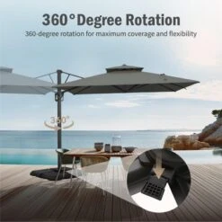 Captiva Designs 9 Ft X 12 Ft Premium Cantilever Patio Umbrella With 2-Tier Design -Furniture GUEST 154bc6b3 0c0a 4a0c badb c73fc4d6bb94