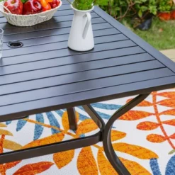 5pc Patio Set With Steel Table With 1.57" Umbrella Hole & Lightweight Aluminum Sling Chairs - Captiva Designs -Furniture GUEST 15632678 6de4 4b38 a60c 95ab1960c609