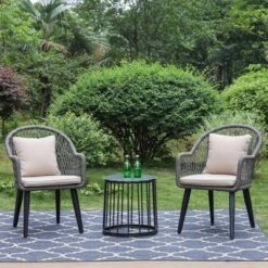 3pc Conversation Set With Chairs, Cushions & Table - Captiva Designs -Furniture GUEST 17b433e4 790f 43b9 bdae deead815b424