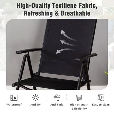 Captiva Designs 9pc Patio Adjustable Steel Rectangle Dining Table & Textilene Reclining Foldable Chairs 15 Captiva Designs 9pc Patio Adjustable Steel Rectangle Dining Table & Textilene Reclining Foldable Chairs - Image 13