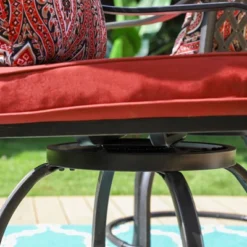 5pc Outdoor Set With Swivel Stools & Cushions & Square Metal Table - Captiva Designs -Furniture GUEST 180d5dd5 eea4 4951 b396 7bc415c16794 2