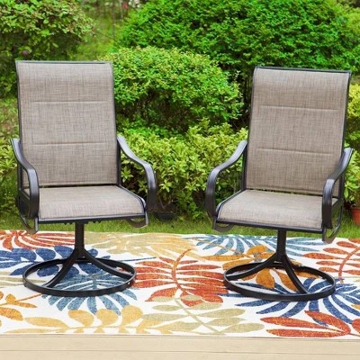 3pc Patio Dining Set With Small Square Table & 360 Swivel Padded Arm Chairs - Captiva Designs: Weather-Resistant Outdoor Furniture 6 3pc Patio Dining Set With Small Square Table & 360 Swivel Padded Arm Chairs - Captiva Designs: Weather-Resistant Outdoor Furniture - Image 4